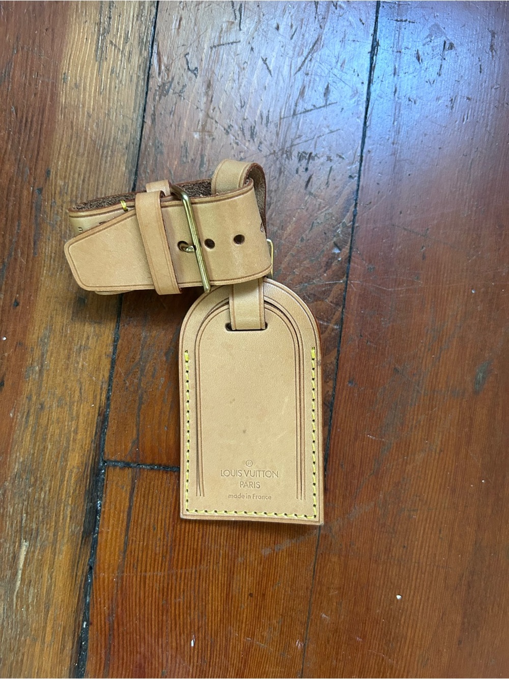 Louis Vuitton Vachetta Leather Luggage Tag and Poignet Set